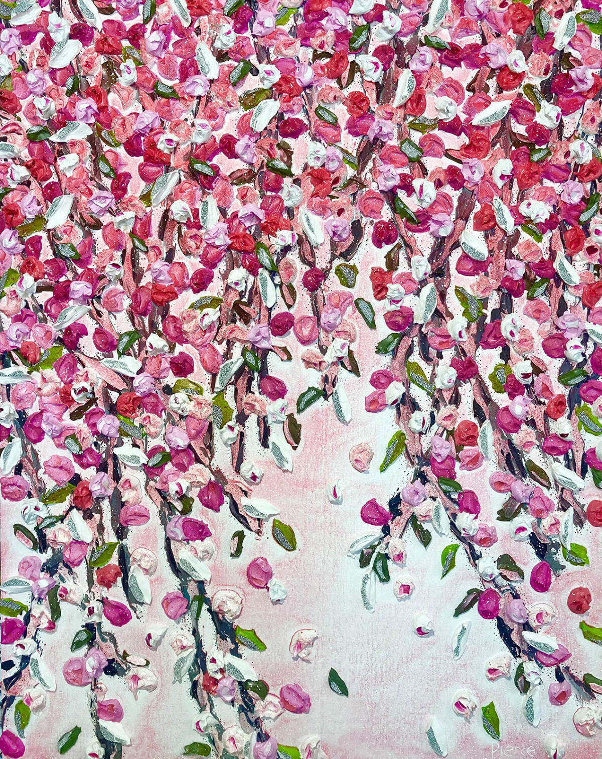 345. REBECCA PIERCE - Blossoms 2 - 150 x 120cm acrylic on canvas on board- 9,500.00AUD