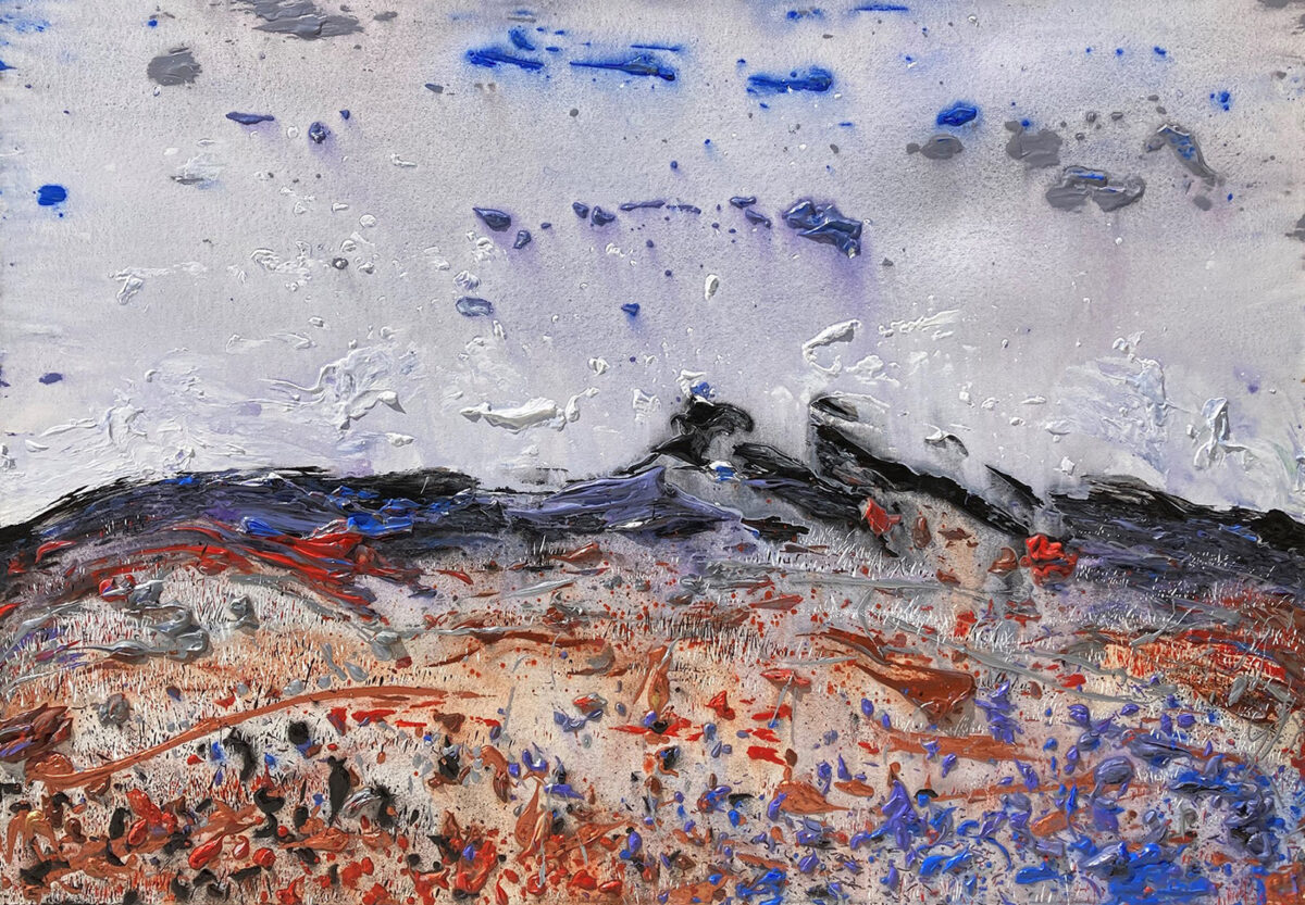 484. REBECCA PIERCE - Outback Blue Base Hail 100 x 150cm acrylic on canvas 4550.00 AUD