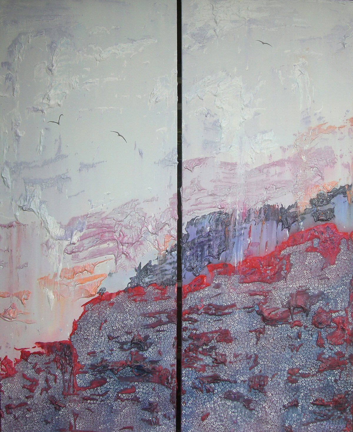 REBECCA PIERCE - Three Waterfalls Three Eagles 150 x 120cm acrylic on canvas on board - 6,600.00AUD