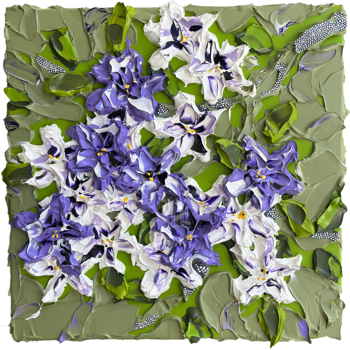 497. 60 x 60cm Purple Flowers