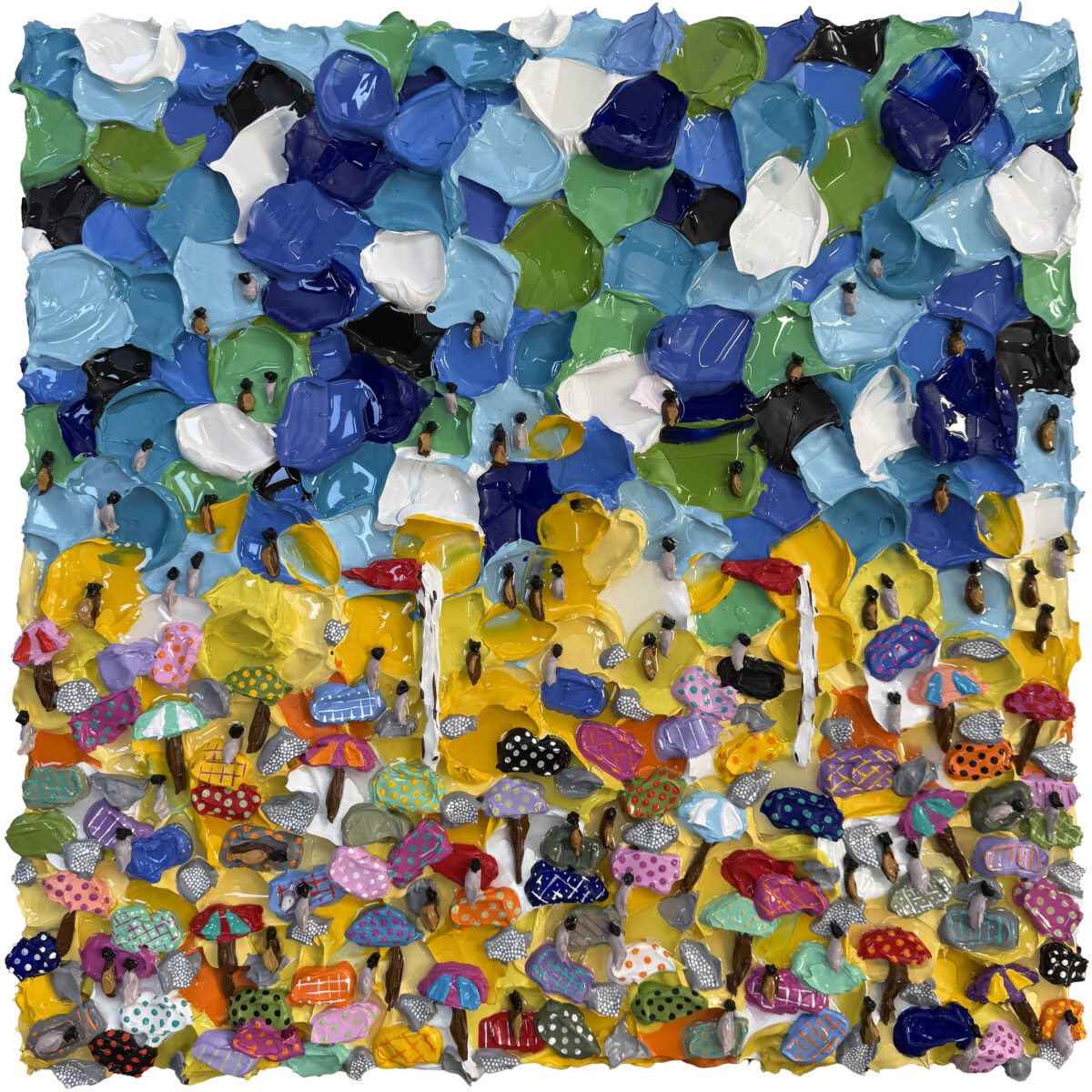Sun Is Shining 72 x 72cm acrylic impasto and resin on canvas on board $ 3,200.00